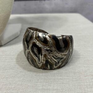 Esperanza Mexico‎ 925 Silver Vintage Abstract Pattern Cuff Bracelet